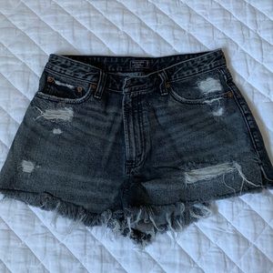 Abercrombie high rise jean shorts